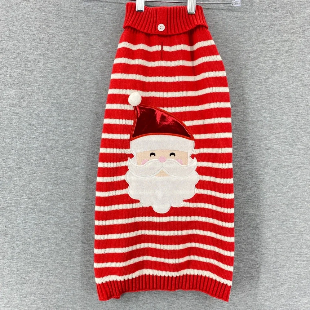 Frisco Santa Sweater Pet Dog‎ Holiday Christmas Red White Striped XXL